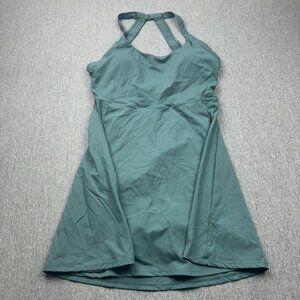 Halara Backless Twisted Active Dress With Shorts Womens Large Teal Green Halter